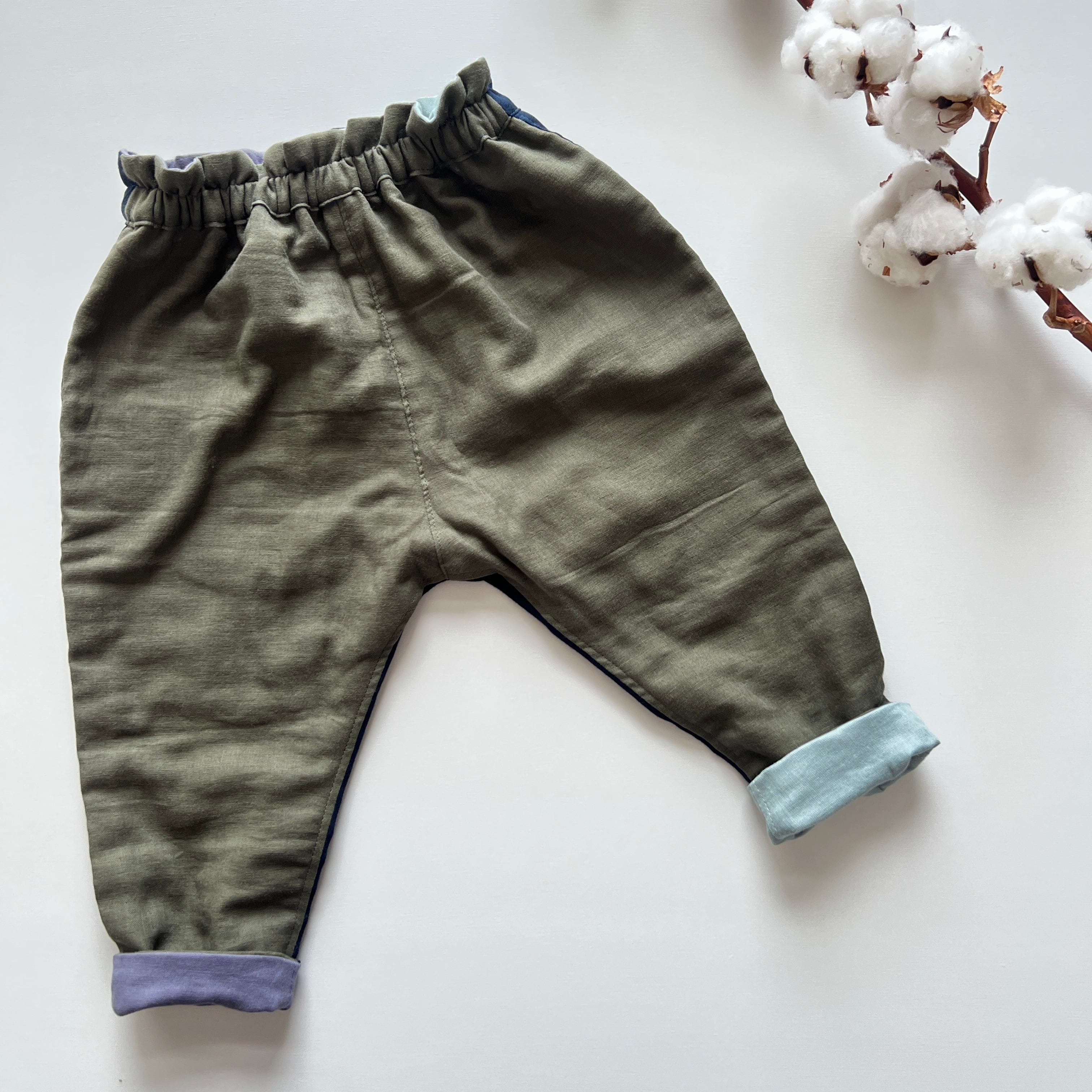 どうはいても正解！】前後裏表リバーシブル_サルエルパンツ（80・85