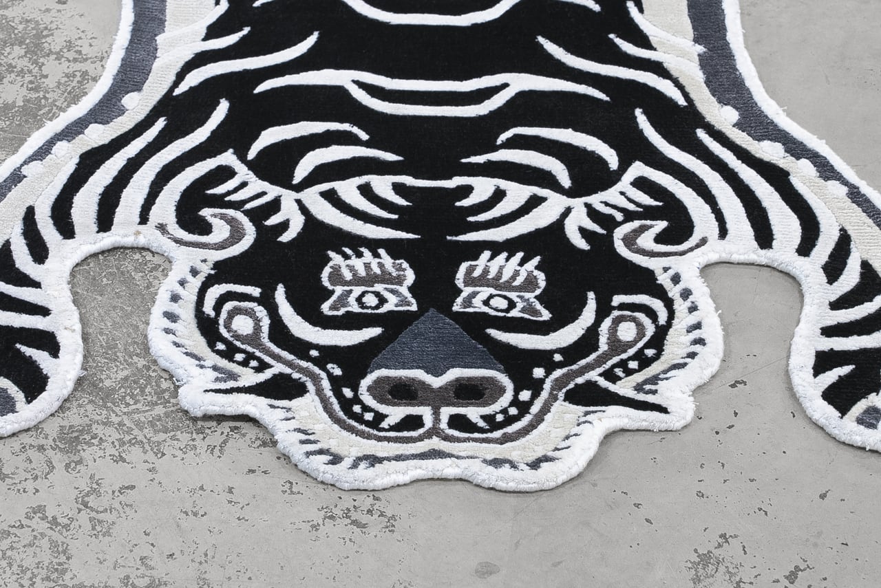 Tibetan Tiger Rug 《Sサイズ•シルク・オリジナル1•モノクロ307