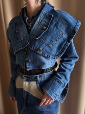 big collar remake denim jacket-5199-3