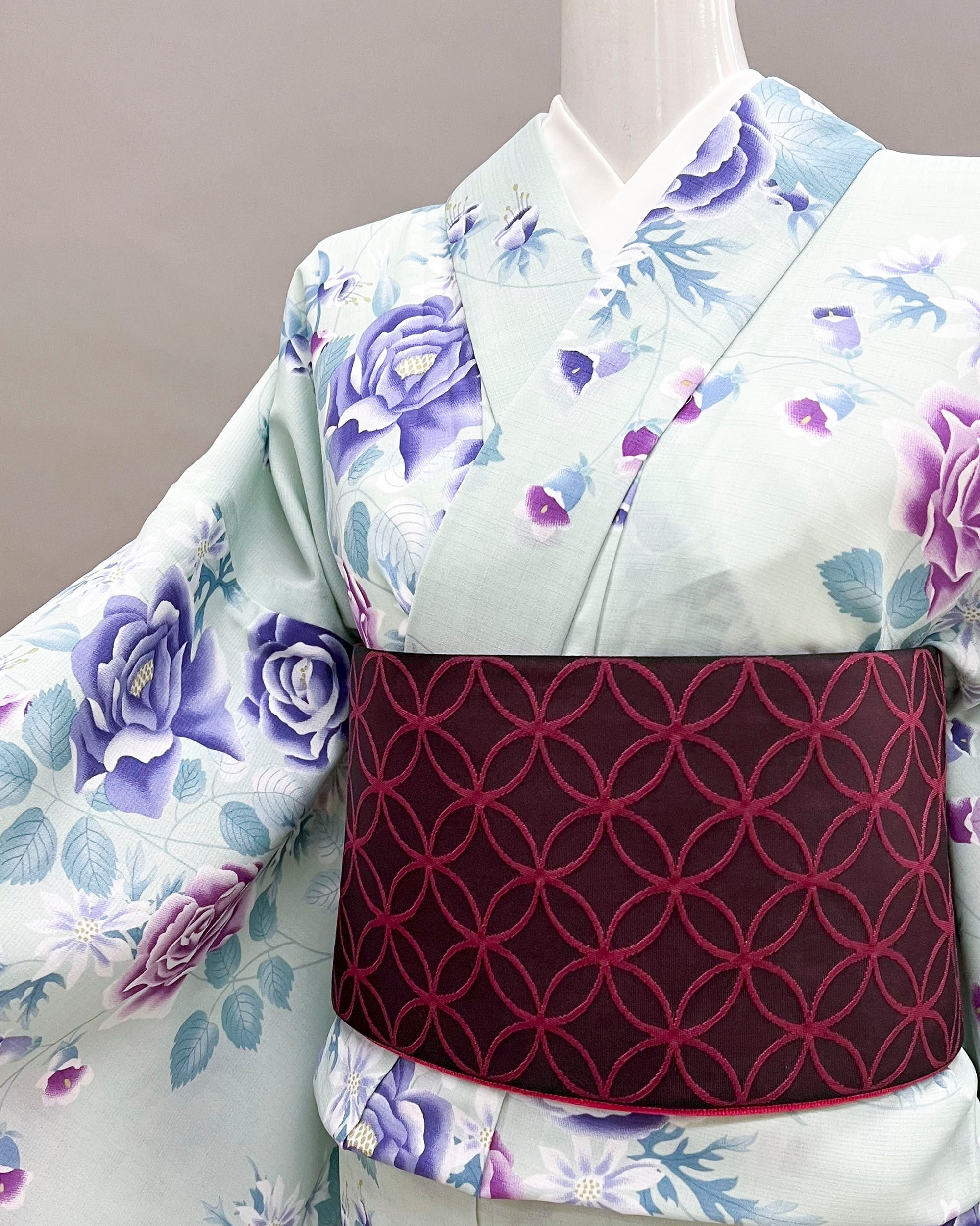 プレタ浴衣 撫松庵 バラと芙蓉 | きもの 絹や