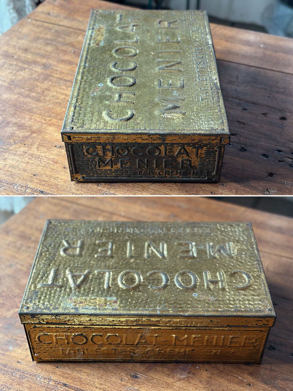 ショコラムニエのTIN缶 CHOCOLAT MENIER 長方形 | Brocante de La