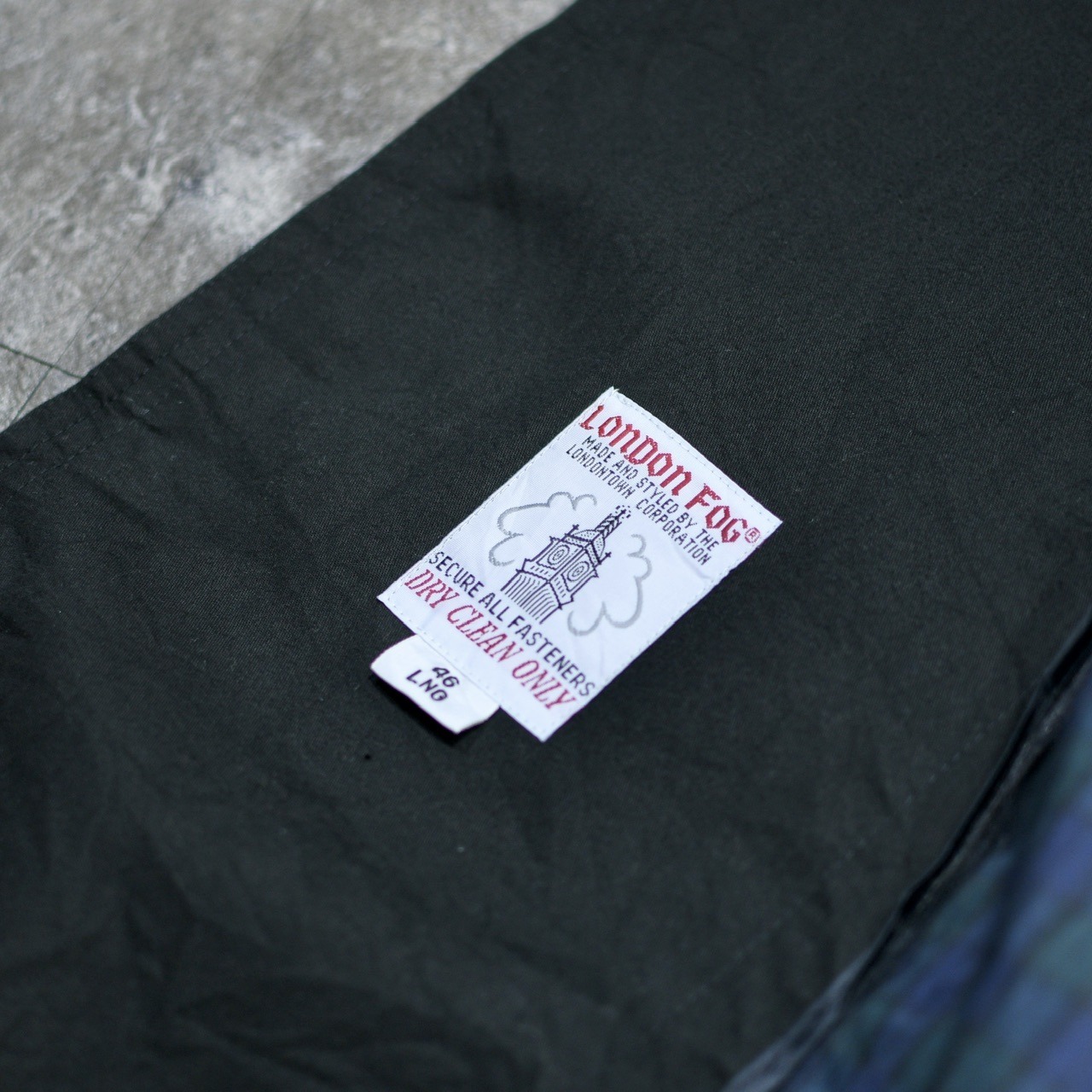 London Fog black trench coat