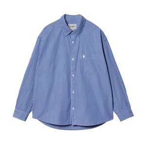 【Carhartt WIP】 L/S DRAKE SHIRT - Drake Stripe, Lazurite / White