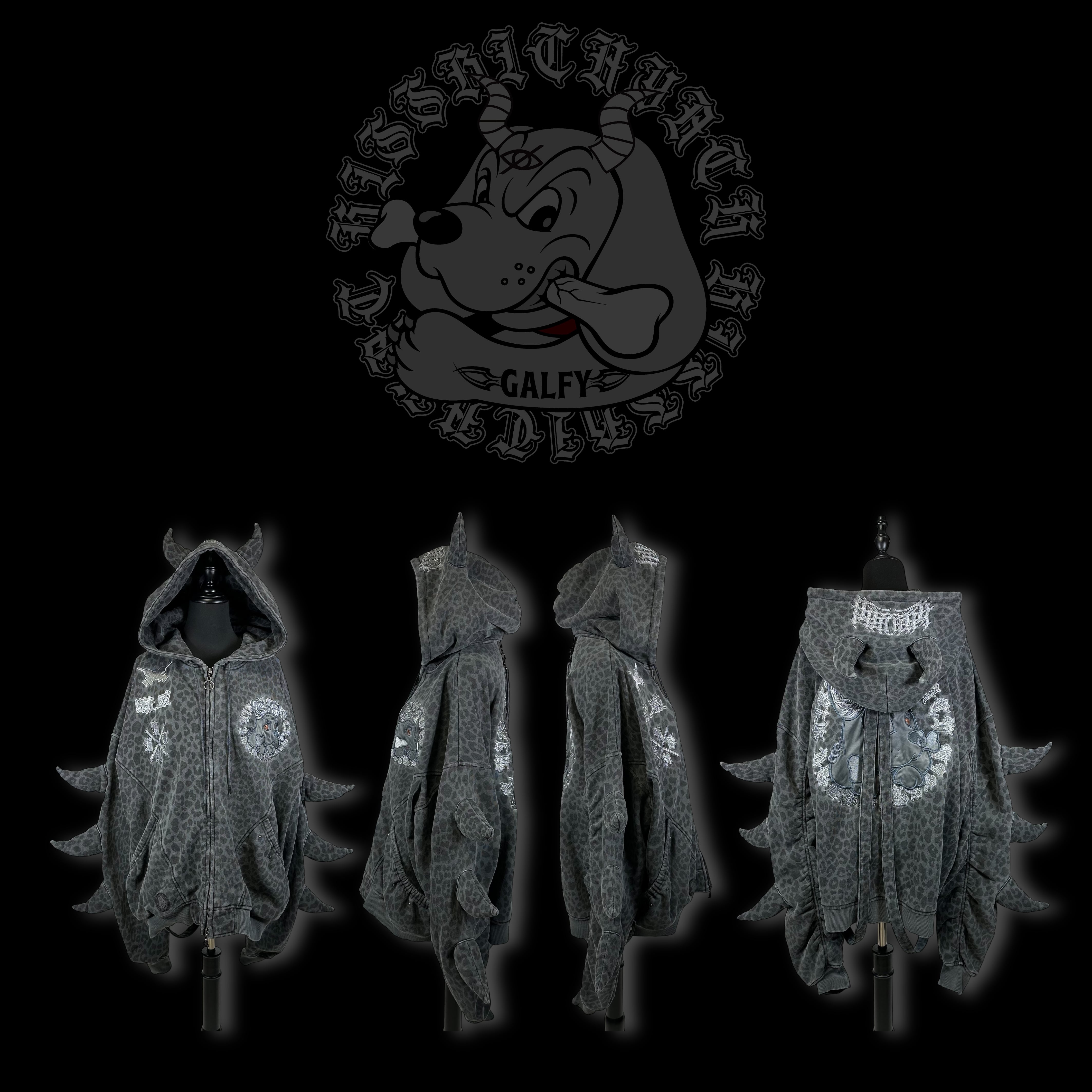 【レア完売品】GALFYxKRYコラボ♡トゲトゲツノパーカー ピグメントブラック 7e62e9289d16692c9e679f73126f05