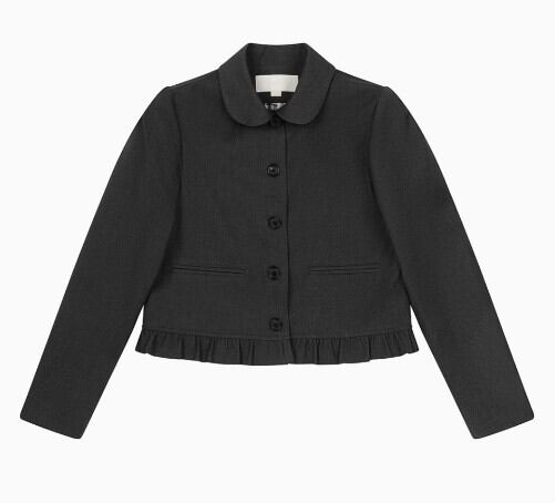 ☆IVE レイ 着用！！【OHESHIO】ROUND FRILL JACKET, CHARCOAL | もごつ