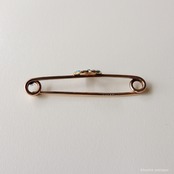 英国アンティークジュエリー 15ctゴールド 天然ターコイズ 真珠 ハート バーブローチ (ソーティングメモ付)