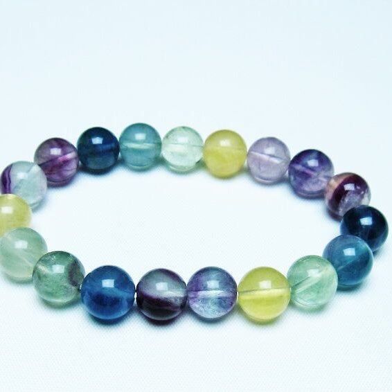 フローライト ブレスレット 10mm 蛍石 螢石 ブレス 一点物 メール便可 [M便 1/10] 111-45737