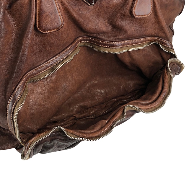 PRADA プラダ ハンドバッグ ブラウン トライアングルロゴ レザー ウォッシュドレザー ボストンバッグ vintage ヴィンテージ オールド 2umzpg