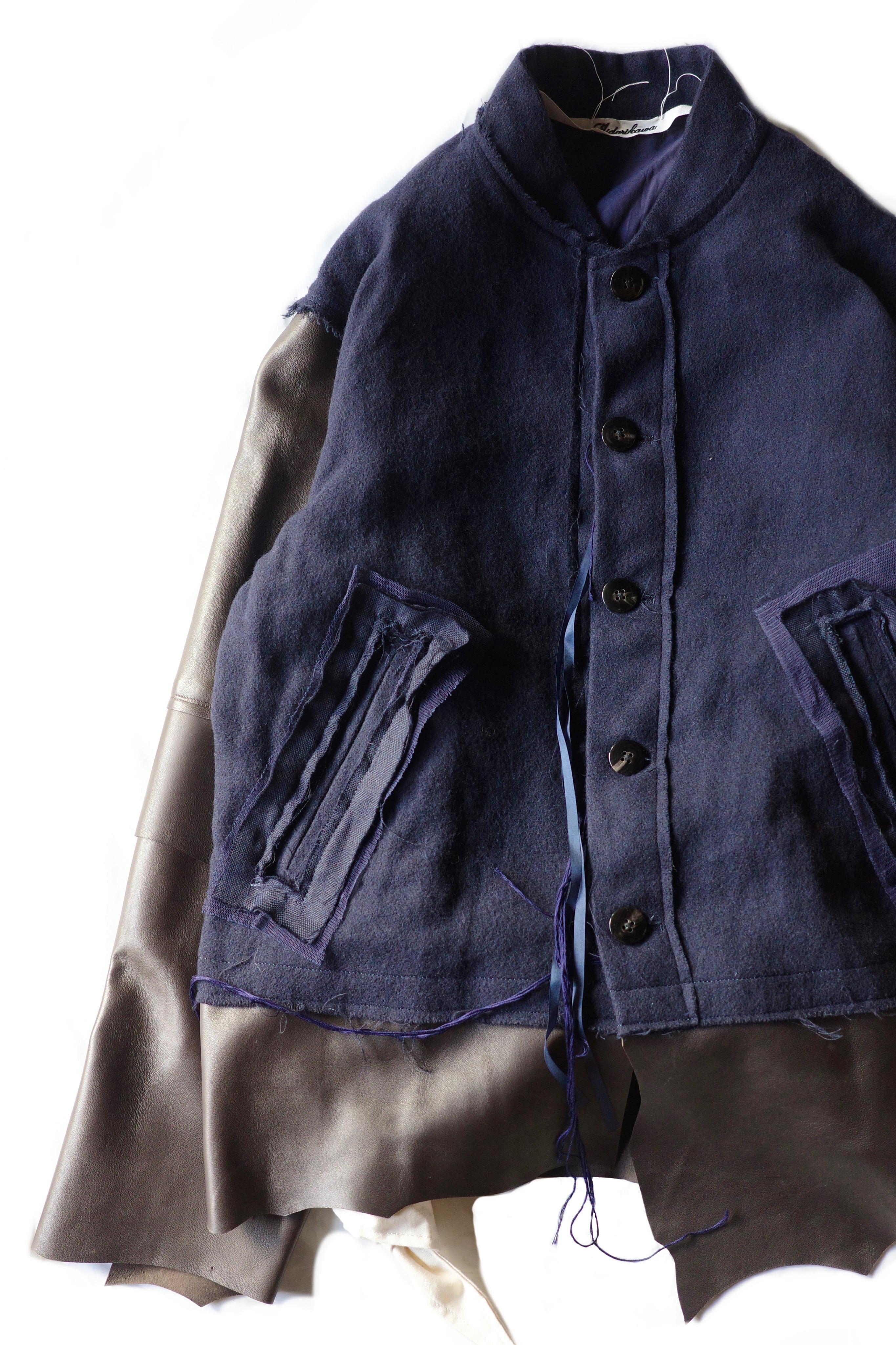 Midorikawa 【VARSITY JACKET -NAVY×BROWN-】 | lloomm
