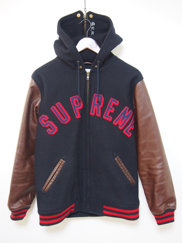 12AW/Supremeシュプリーム/Hooded Varsity Jacket/L/スタジャン