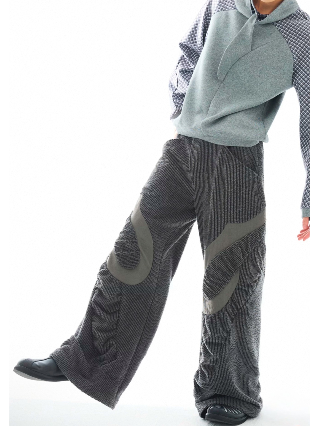 54A0 Tail Fin Patchwork Trousers