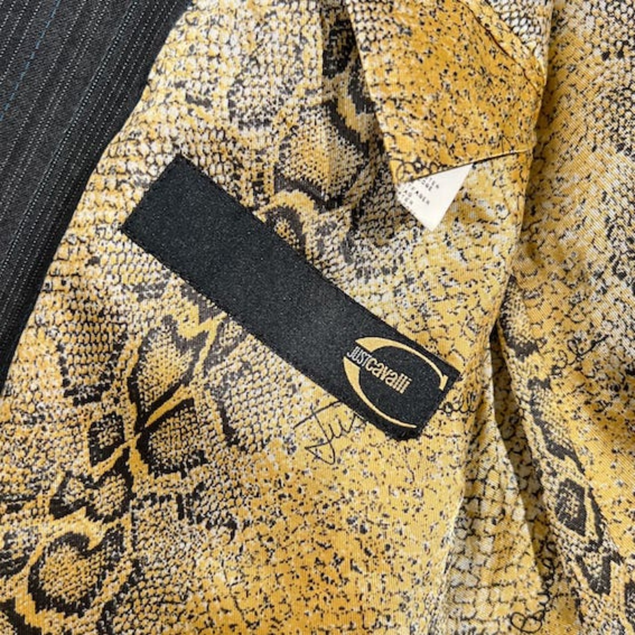 イタリア製 JUST Cavalli ジャストカヴァリ 裏地パイソン ストライプ テーラードジャケット サイズ 46 /メンズ