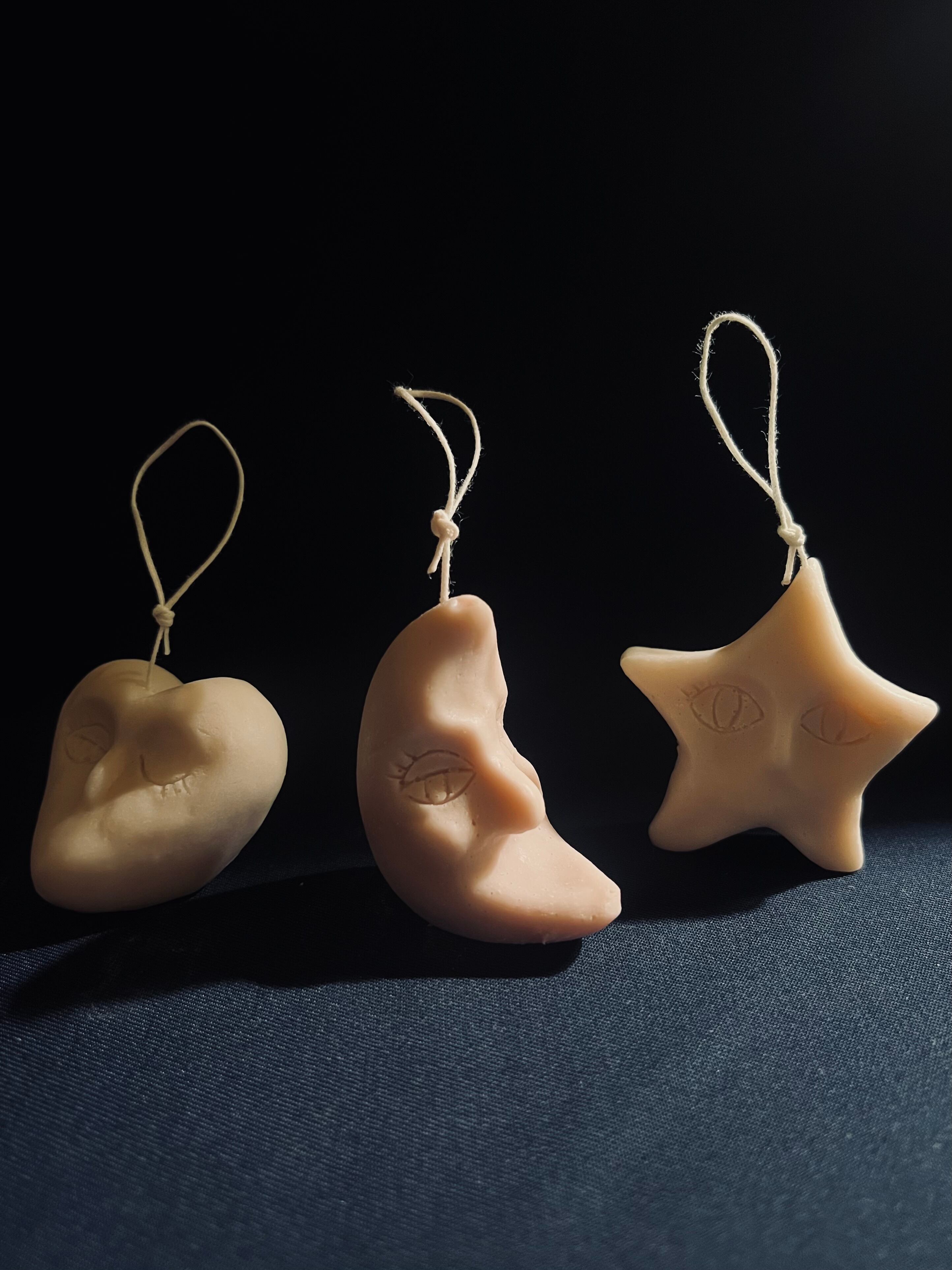 moon star heart ornament