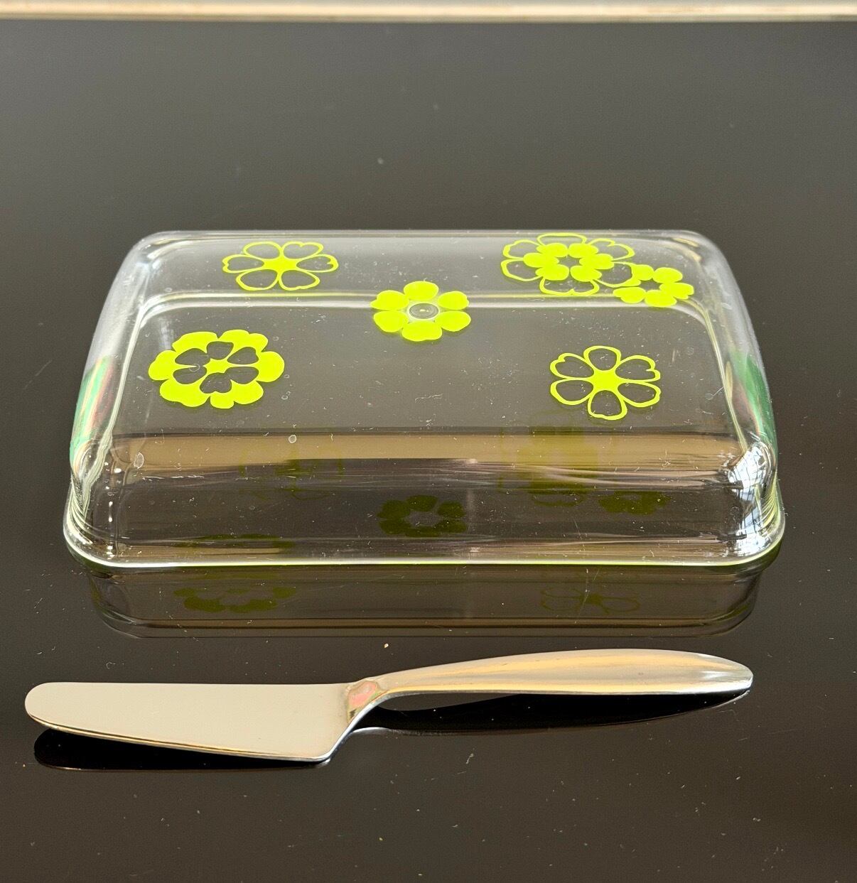 昭和レトロ 辛子入れ バターケース 花柄プラ容器セット レトロポップ
