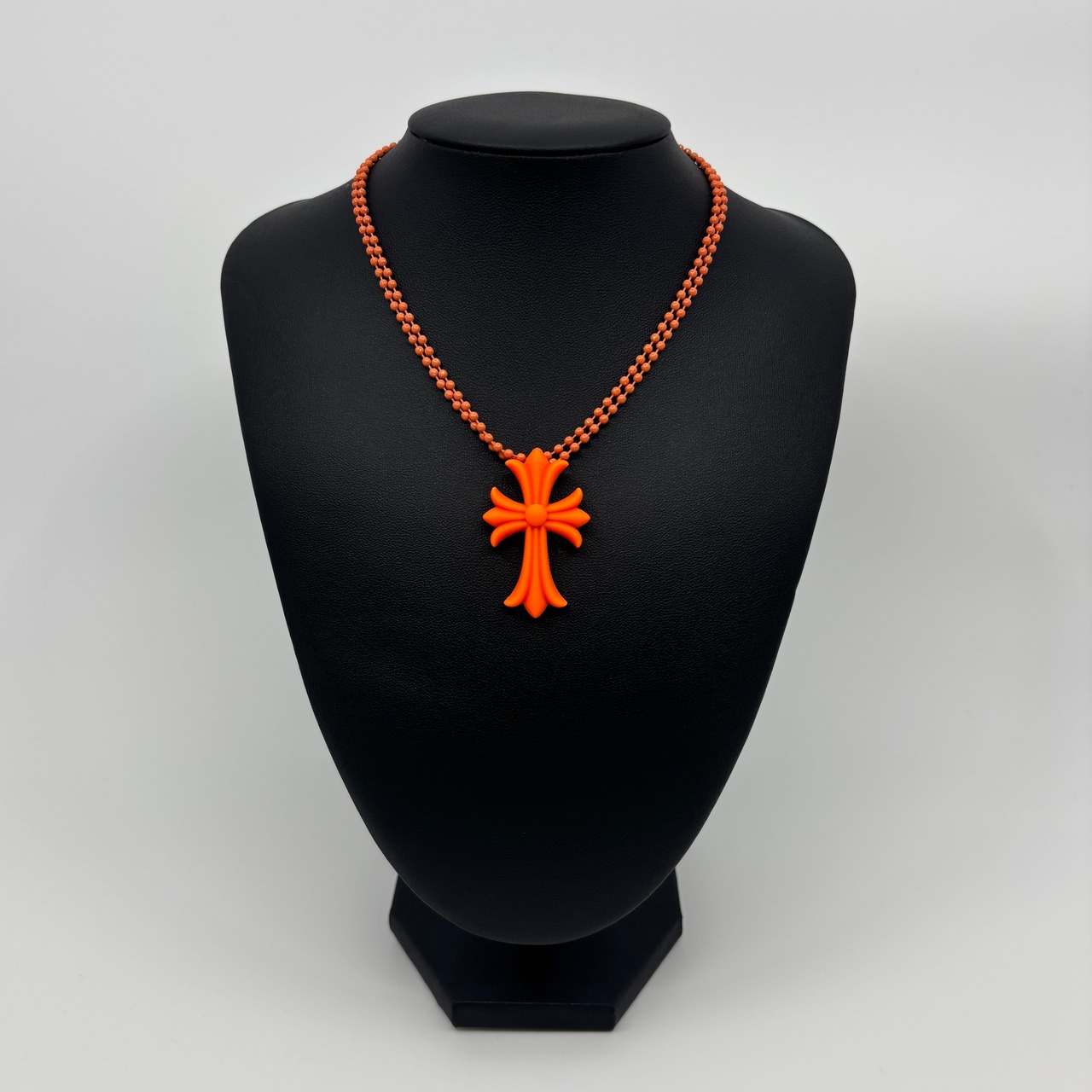 クロス ラバー ネックレス オレンジ