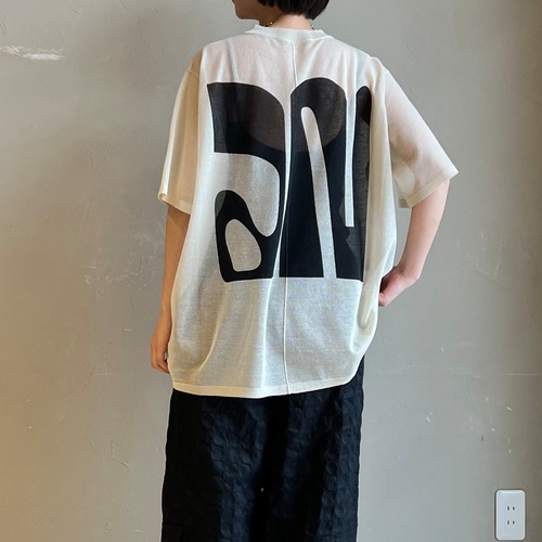 【 ANTHOM 】リネン モダンアートプリント シアーKNIT