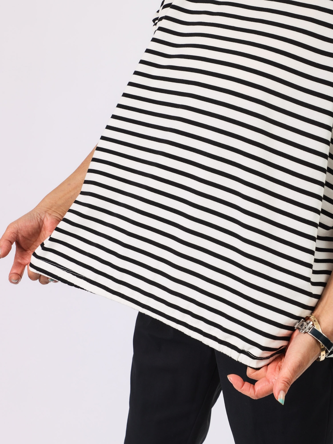 袖口ドロストデザインTシャツ(BRAHMIN)