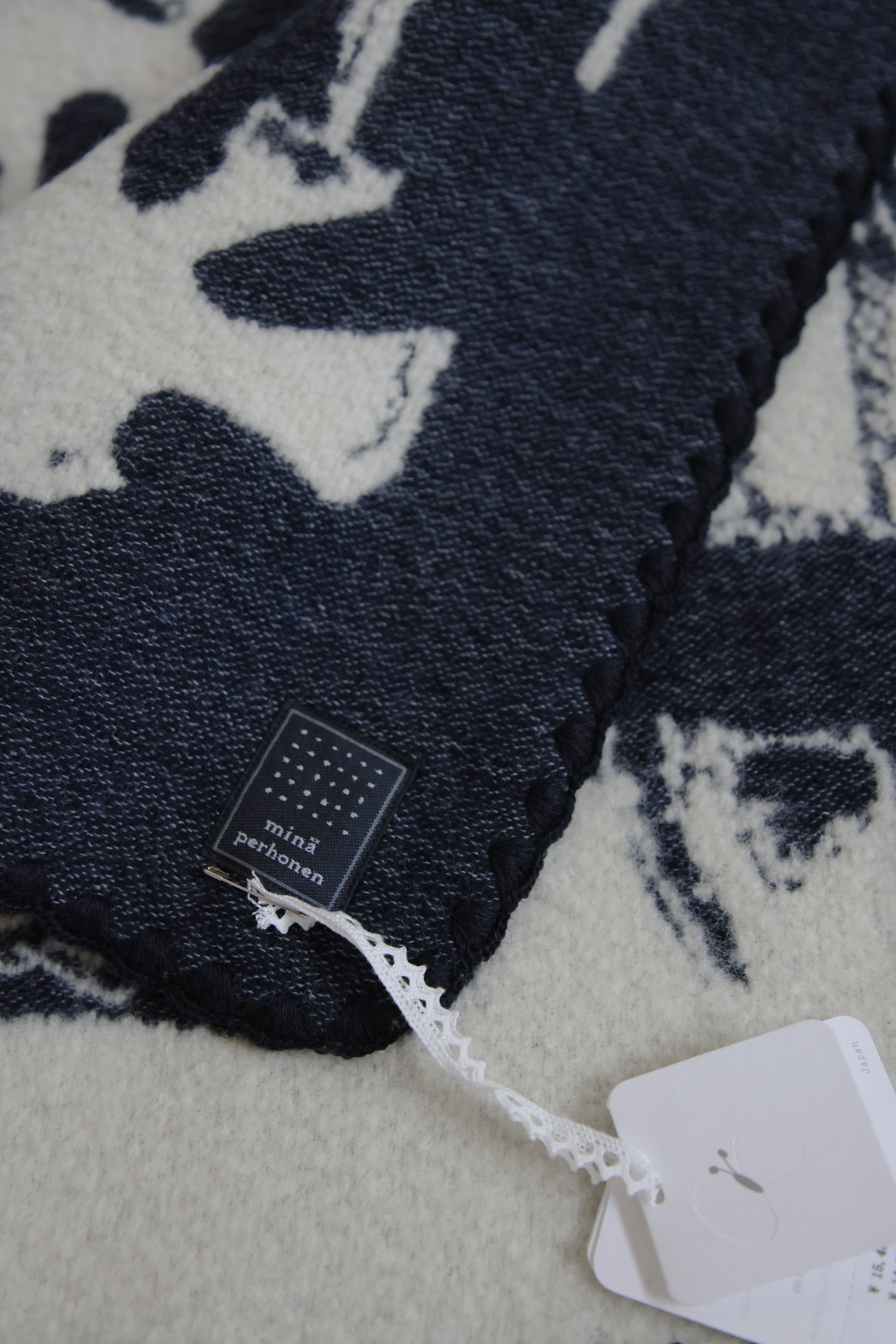 mina perhonen / wool blanket life puzzle / navy / XSサイズ | crecer