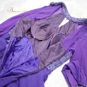 社交ダンス 衣装 スタンダード ドレス ワンピース パーティドレス ICHIOKU イチオク 紫 パープル系 長袖 レース ラインストーン 発表会 派手 大人の色香 バイオレット 軽やか フレア デザイン おしゃれ 派手さ ステージ衣装 競技用 耐久性 高品質 着心地 良い 目を引く