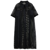 メッシュ シャツワンピース 30225