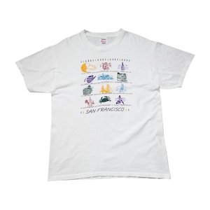 SAN FRANCISCO LANDMARKS GRAPHIC T-SHIRT SIZE L (USED)