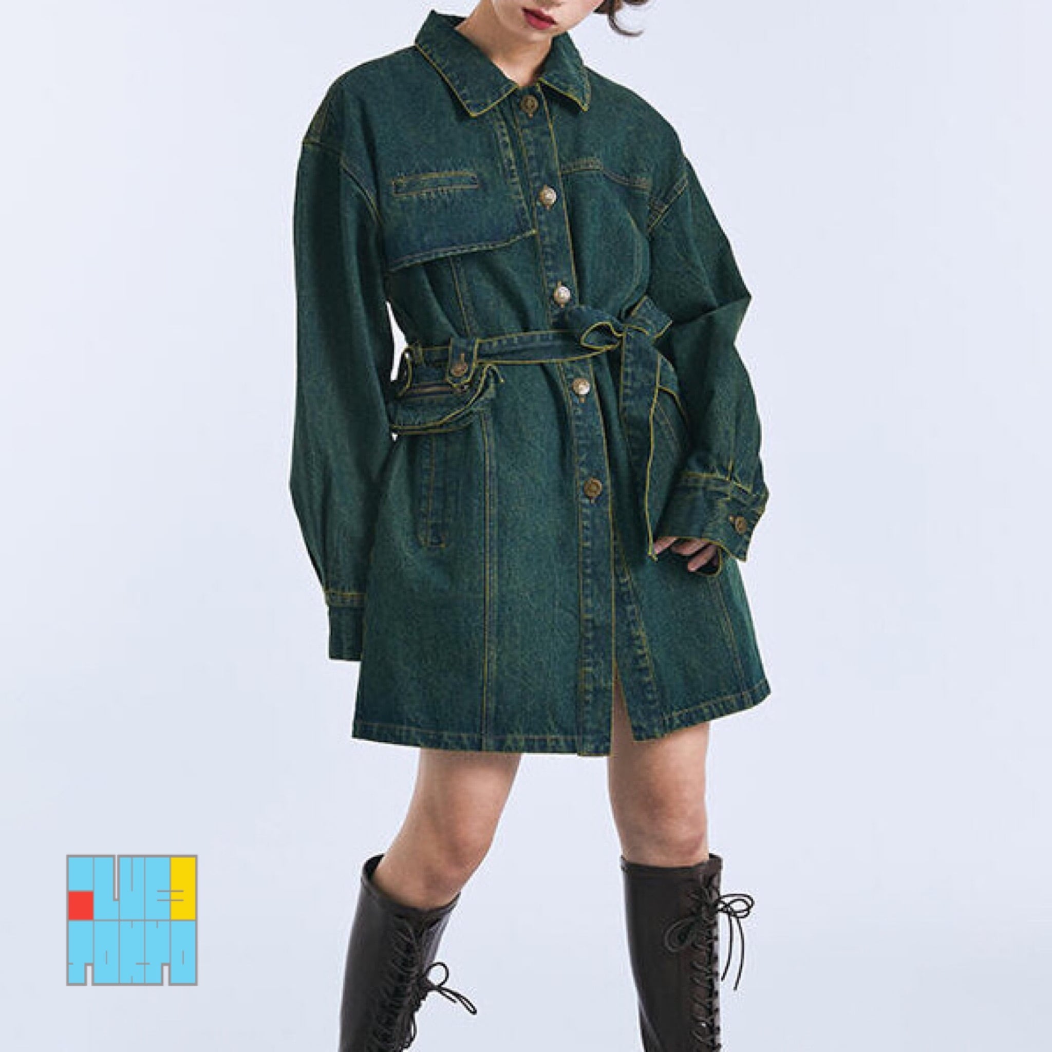 デニム ☆ トレンチコート ショート丈 】vintage “style” short trench