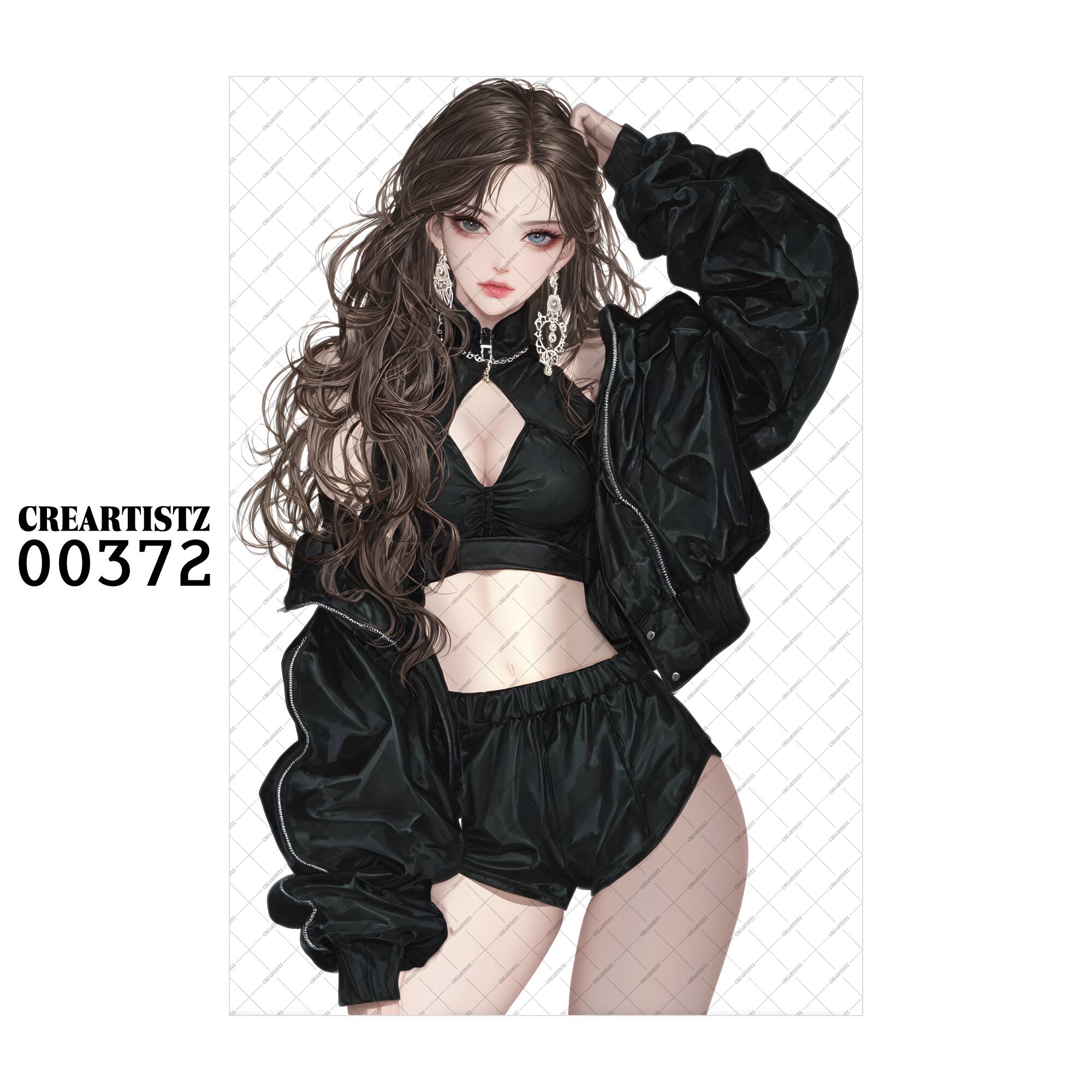 00372 ガール キュート オリジナル ペーパー/ステッカー 4枚セット CREARTISTZ