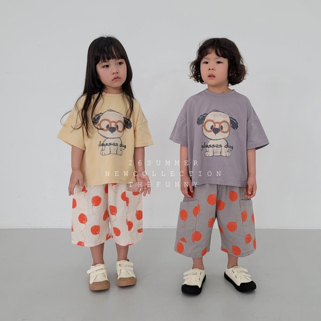 【取寄】thefunny｜glasses dog tee｜メガネドッグT｜XS-JM｜kids&jr｜26 summer