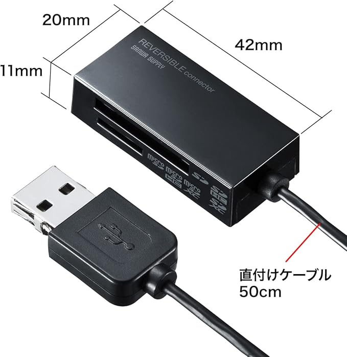 userさん専用 ③ サンワサプライ USB2.0 カードリーダー ADR-MSDU3BKN | KAZESHOP