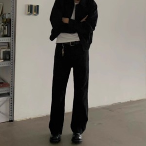 ウォッシュドストレートシンプルパンツ　0885