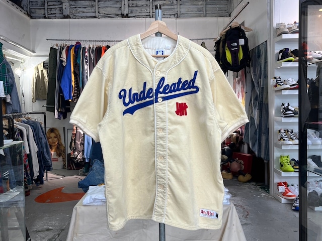 UNDEFEATED CORD SS BASEBALL SHIRT OFF WHITE LARGE 30006 70451