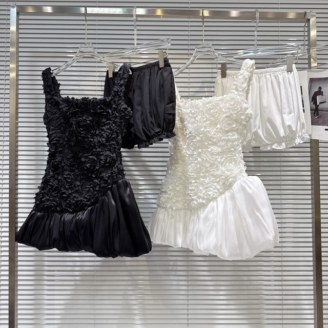 Back lace up mini dress　M1077