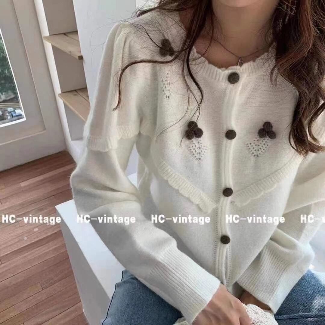 フロントフリルニットカーディガン