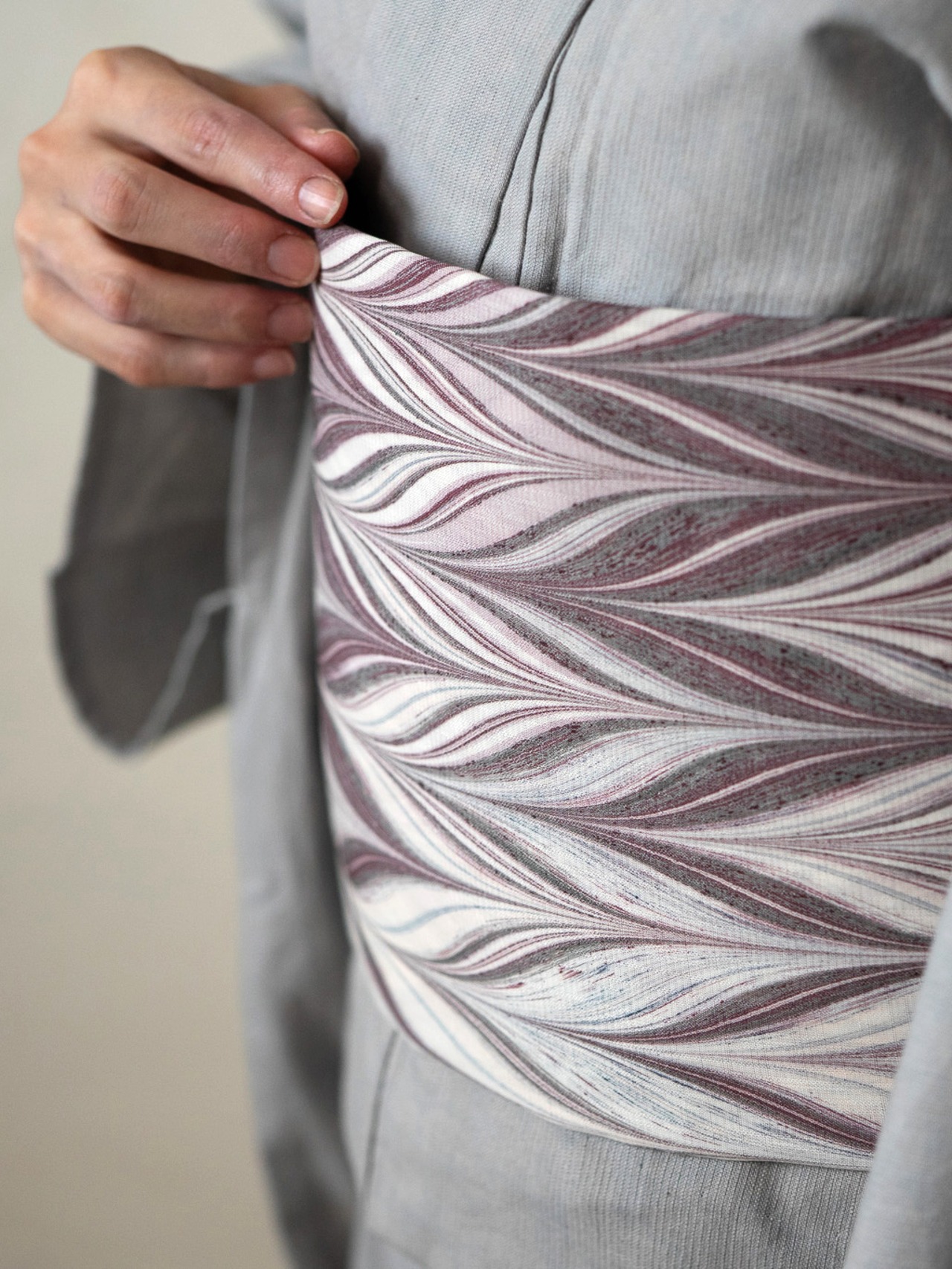 リバーシブル半巾帯 ［花影］矢羽柄❤︎