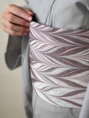 リバーシブル半巾帯 ［花影］矢羽柄❤︎