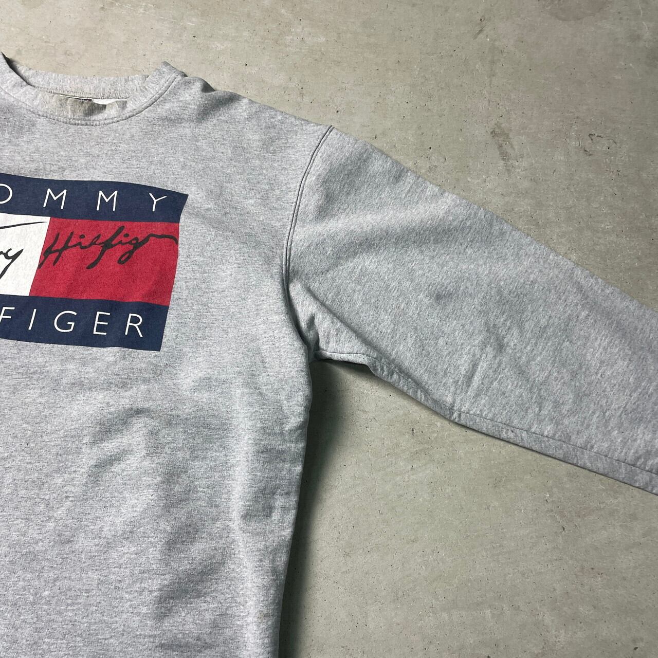 トミーヒルフィガー グレー スウェット Tシャツ XS 90年代 USA製 TOMMY 