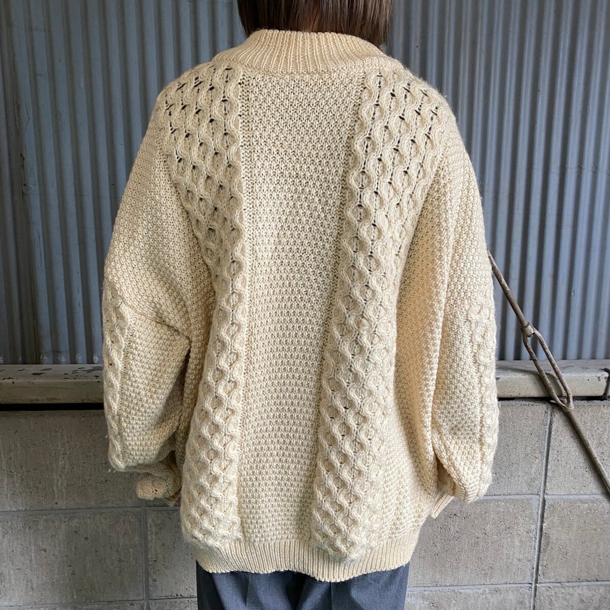 アイルランド製 70〜80年代 CarraIg Donn ケーブル ウールニット 