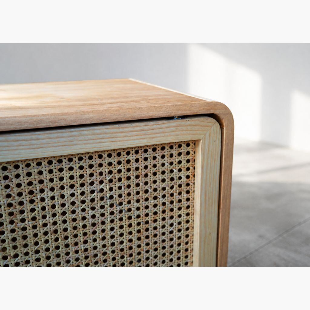 Rattan Cabinet Slide Door Natural / ラタンキャビネット 引き戸仕様
