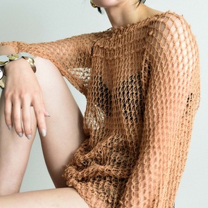 70s hand knitted crochet tops