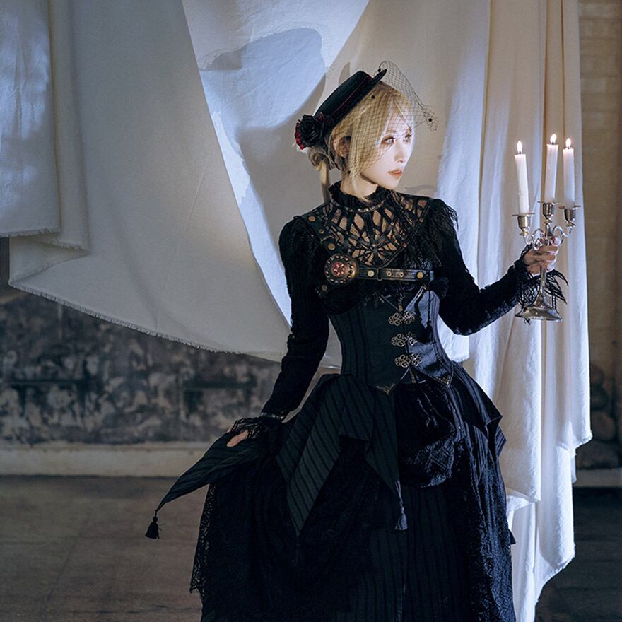 スチームパンク レイヤード ロングスカート クラシカル コスチューム イベント 30代