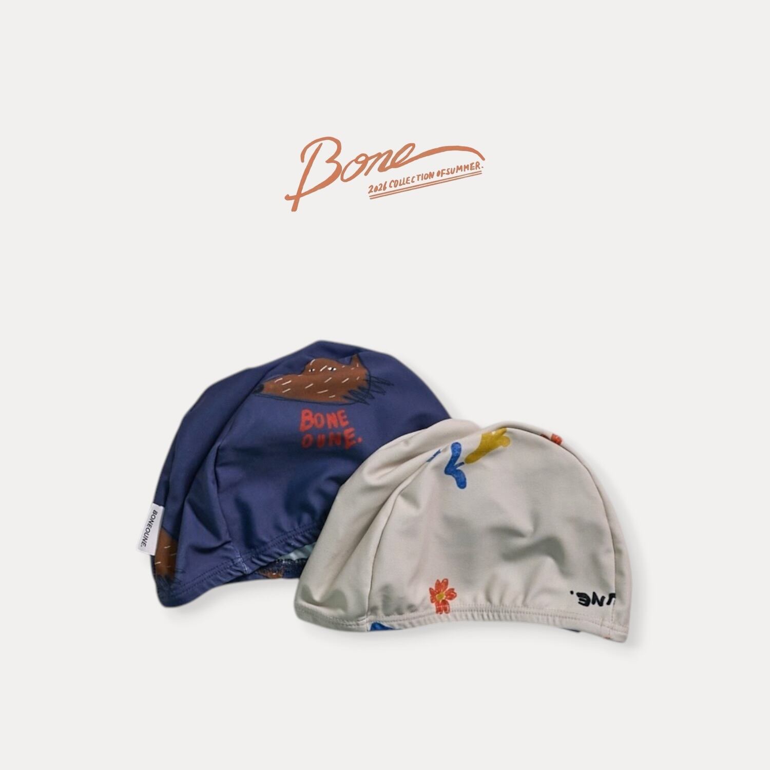 wolf flower swim cap【BONEOUNE】※7月中旬〜下旬発送予定