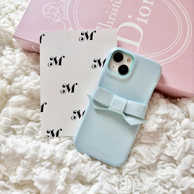 スウィートリボンiPhoneケース-Frosty blue-