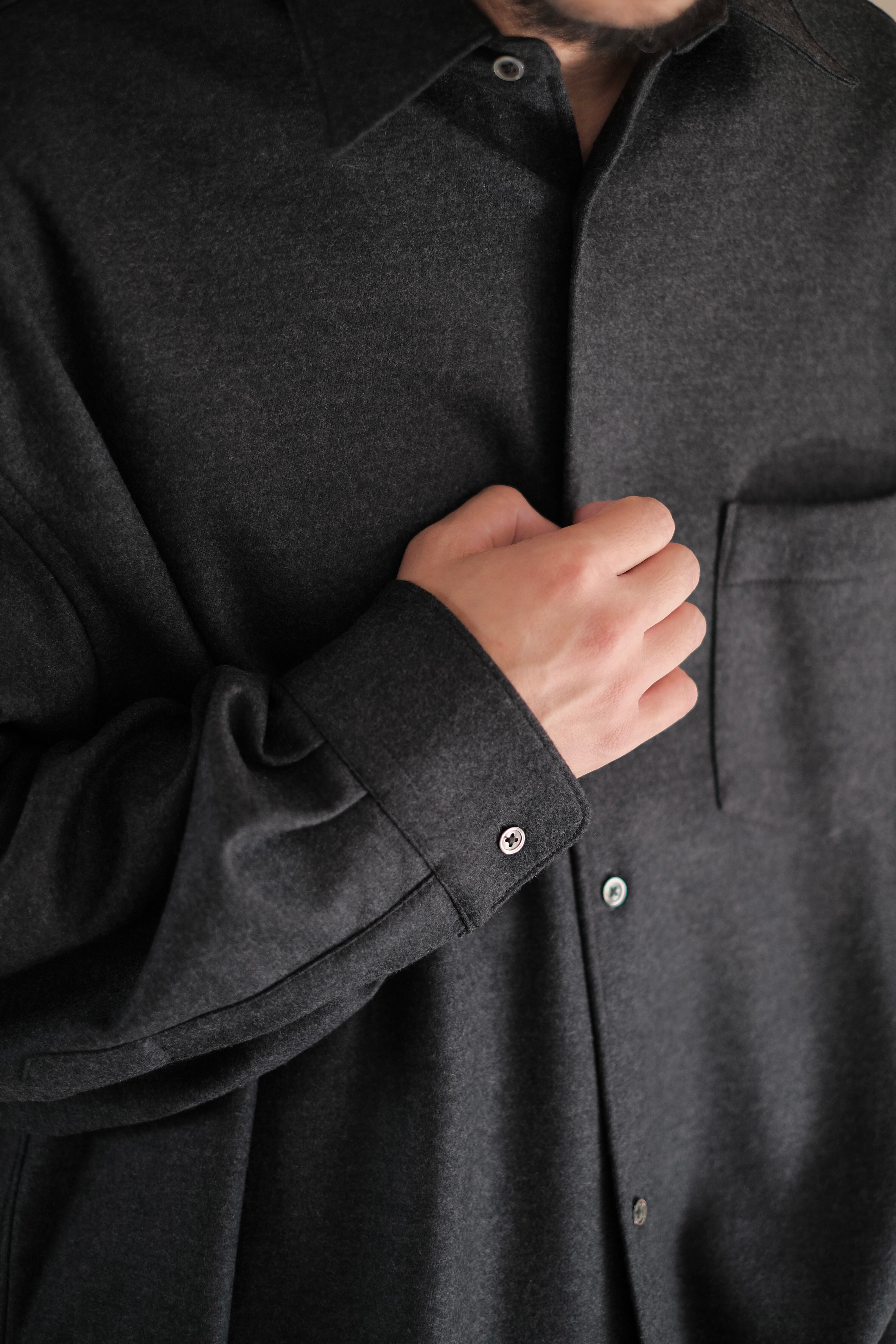 Graphpaper / Wool Smooth Flannel Oversized Regular Collar Shirt