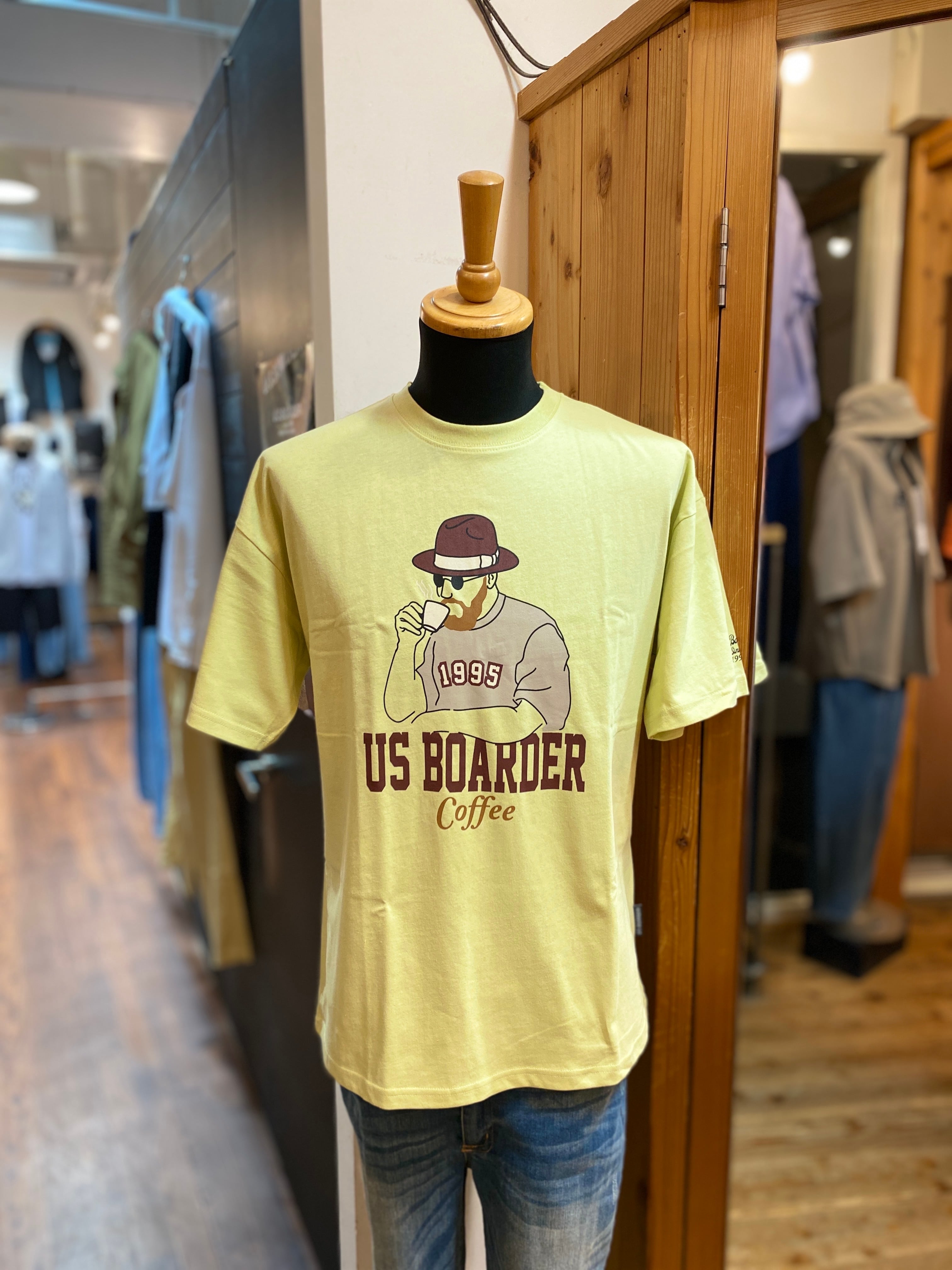 usboarder T-shirt S/S おじさんT Yellow イエロー 黄色 髭 オジサン