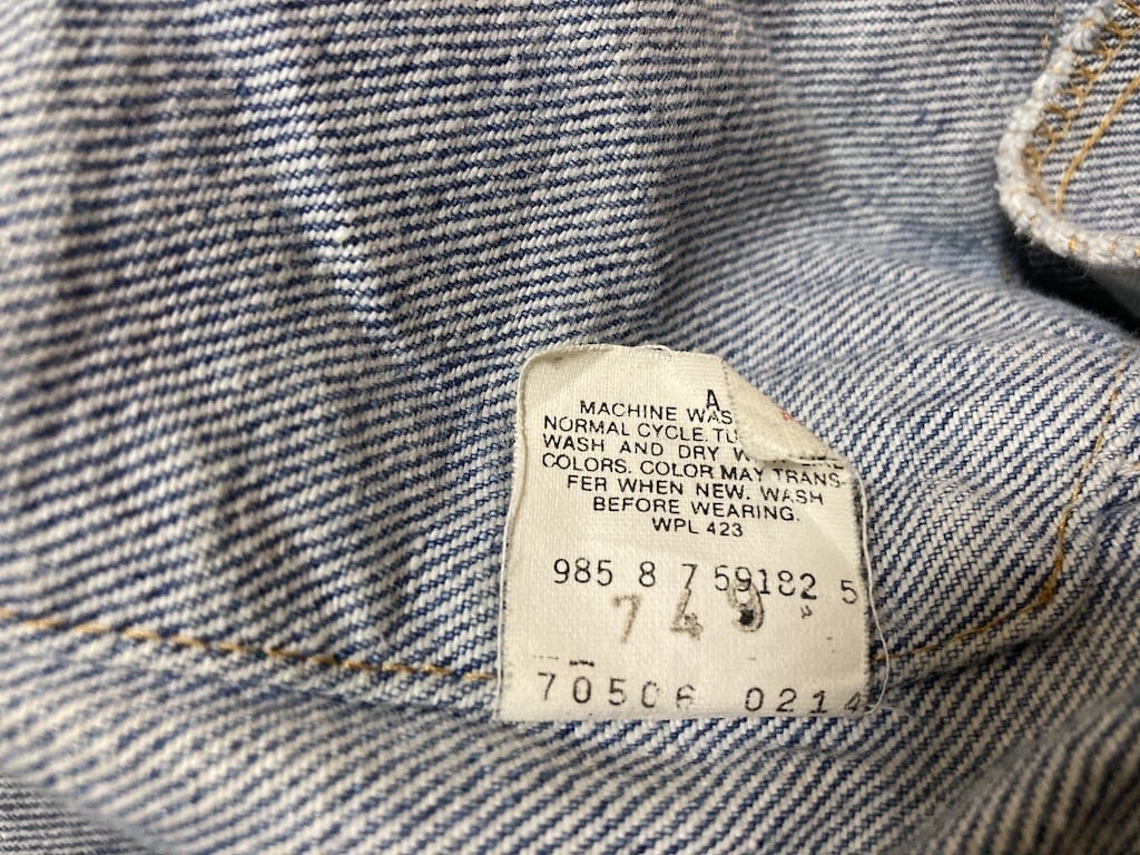 Levi's　70506　DENIM JACKET　リーバイス　Gジャン