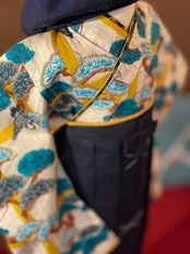 【受注製作】鶴と松・男の子の祝い着 袴2点セット