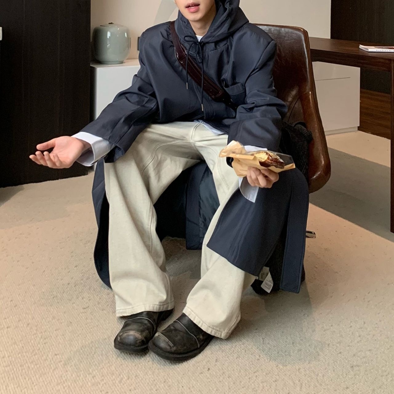 ストリートストレートレッグインクウォッシュデニム　1124