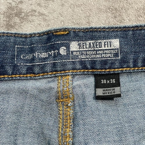 20s メキシコ製 デニム ダブルニー Carhartt 38×36 詳細写真10