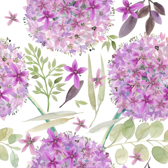 【FASANA】バラ売り2枚 ランチサイズ ペーパーナプキン Purple vintage flowers ホワイト