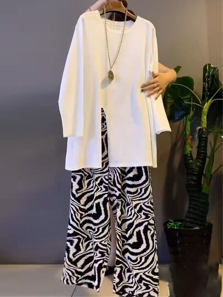 Tシャツ パンツ 薄手スプリング 大きめサイズ 春物 ミックスインファッション75202366842